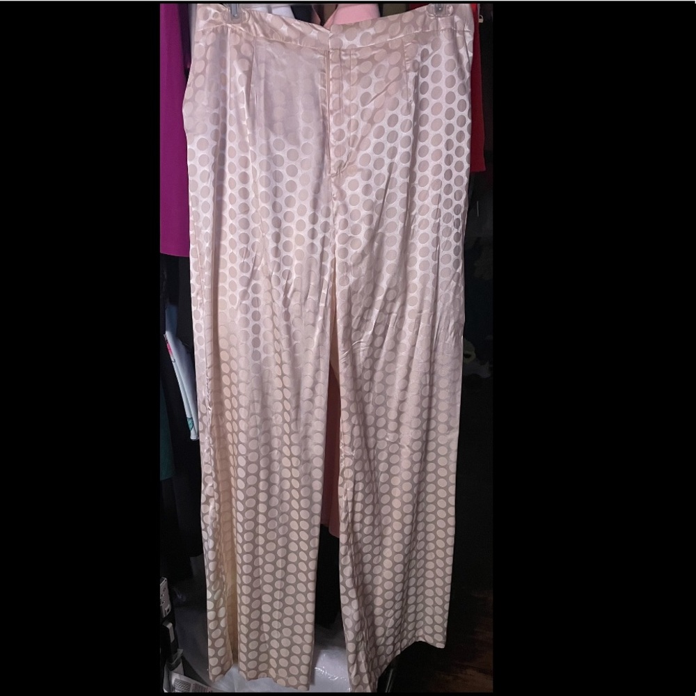 Cream Polka Dot Boohoo Pants